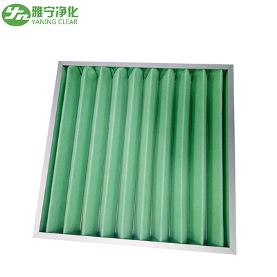 مواد فیبر مصنوعی G4 فیلتر پانل پلیسه دار 595x595x46mm قاب آلومینیومی
