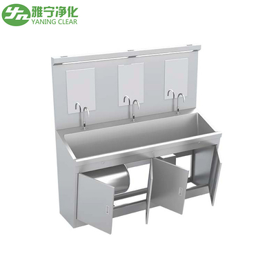 YANING چند وظیفۀ آزمایشگاهی دست آزاد فولاد ضد زنگ دست شویی سینک اسکراب ایستگاه