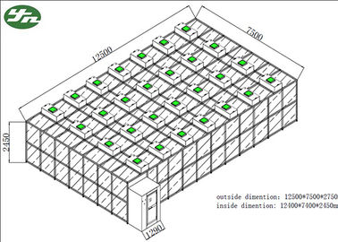 SUS304 Class 1000 Pharmacy Clean Room ساختمان مدولار حرکت راحت