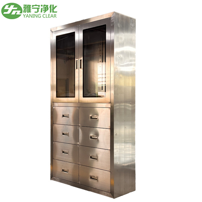 کابینت پزشکی از فولاد ضد زنگ با درب شیشه ای برای صنعت داروسازی