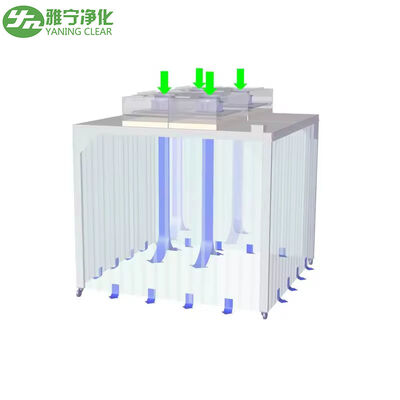 اندازه سفارشی فولاد ضد زنگ SUS304 اتاق تمیز با فیلتر HEPA 99.99٪ کارایی