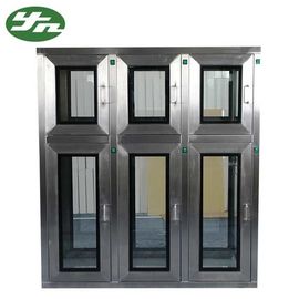 سفارشی کردن جعبه عبور Cleanroom از فولاد ضد زنگ با پنجره انتقال چندلایه جعبه عبور چند لایه